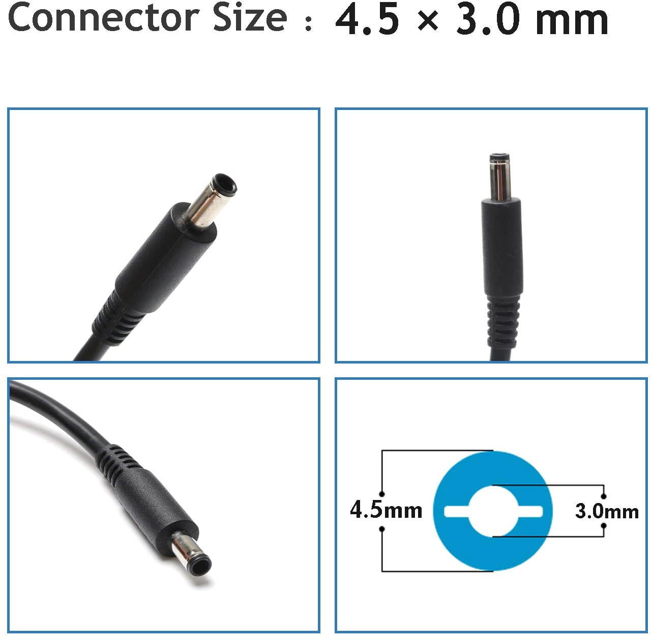 45W 19.5V 2.31A Laptop Charger Adapter for Dell Inspiron 15-5000 15-3000 13-7000 5551 5555 5558 5559 5565 5567 3551 3552 3565 3567 7347 7348 7352 7353 XPS13 9370 9360 9350 9343 L321X Power Supply Cord