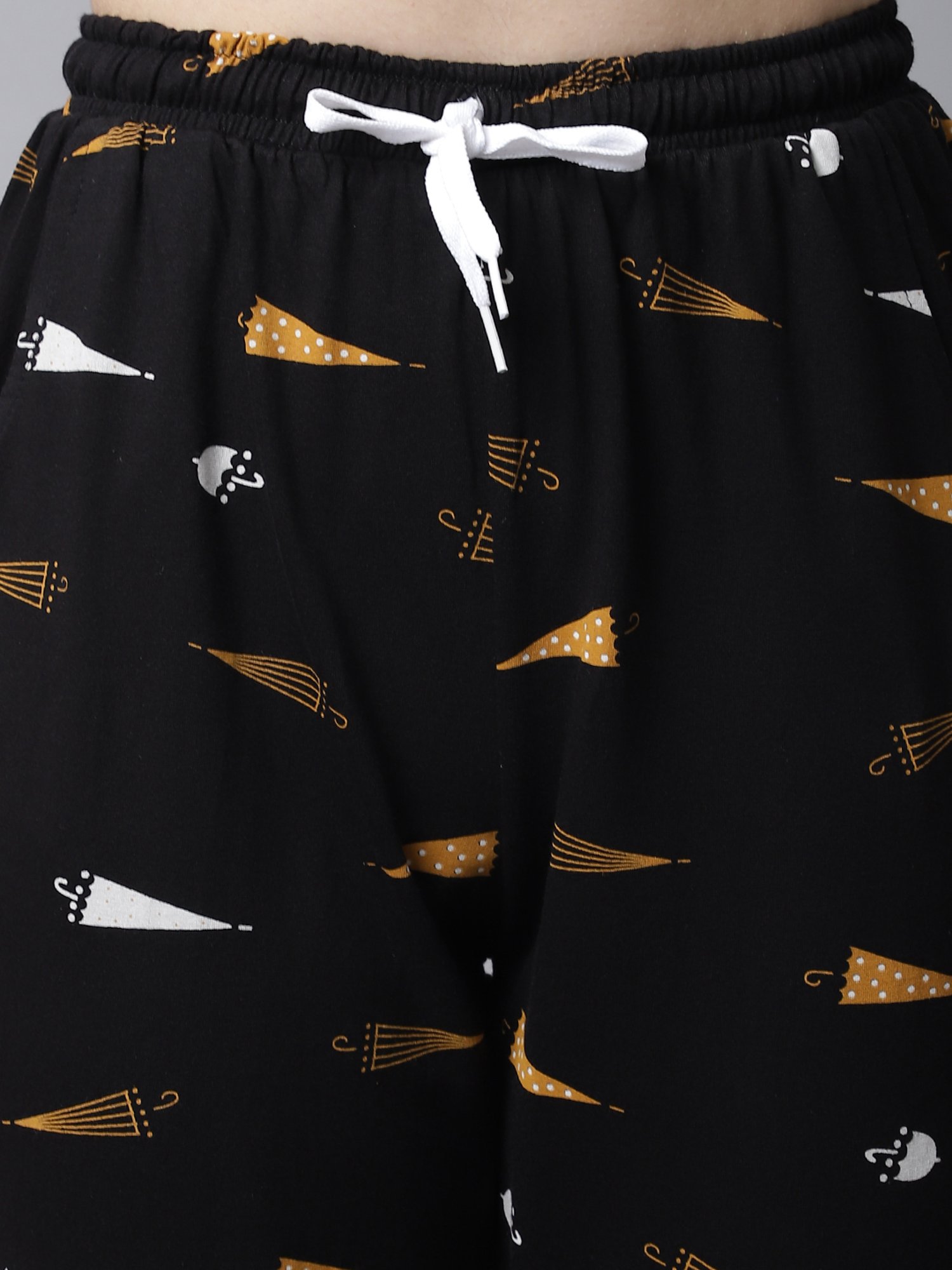 Boston Club Black Cotton Printed Top Pyjama Set