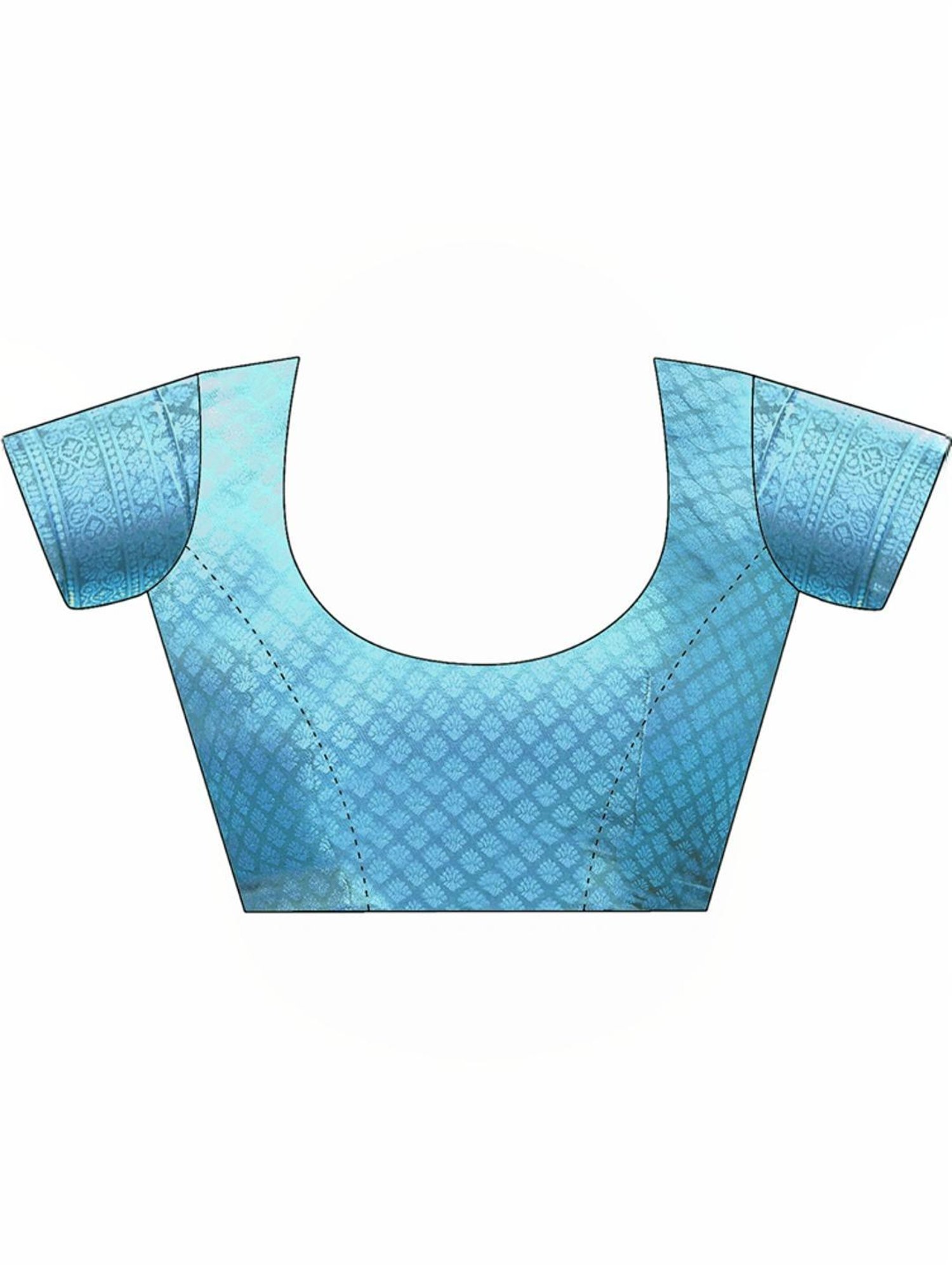 Satrani Blue Woven Saree With Unstitched Blouse