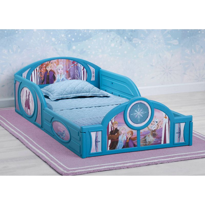Toddler Disney Frozen 2 Sleep and Play Bed with Attached Guardrails - Delta Children
