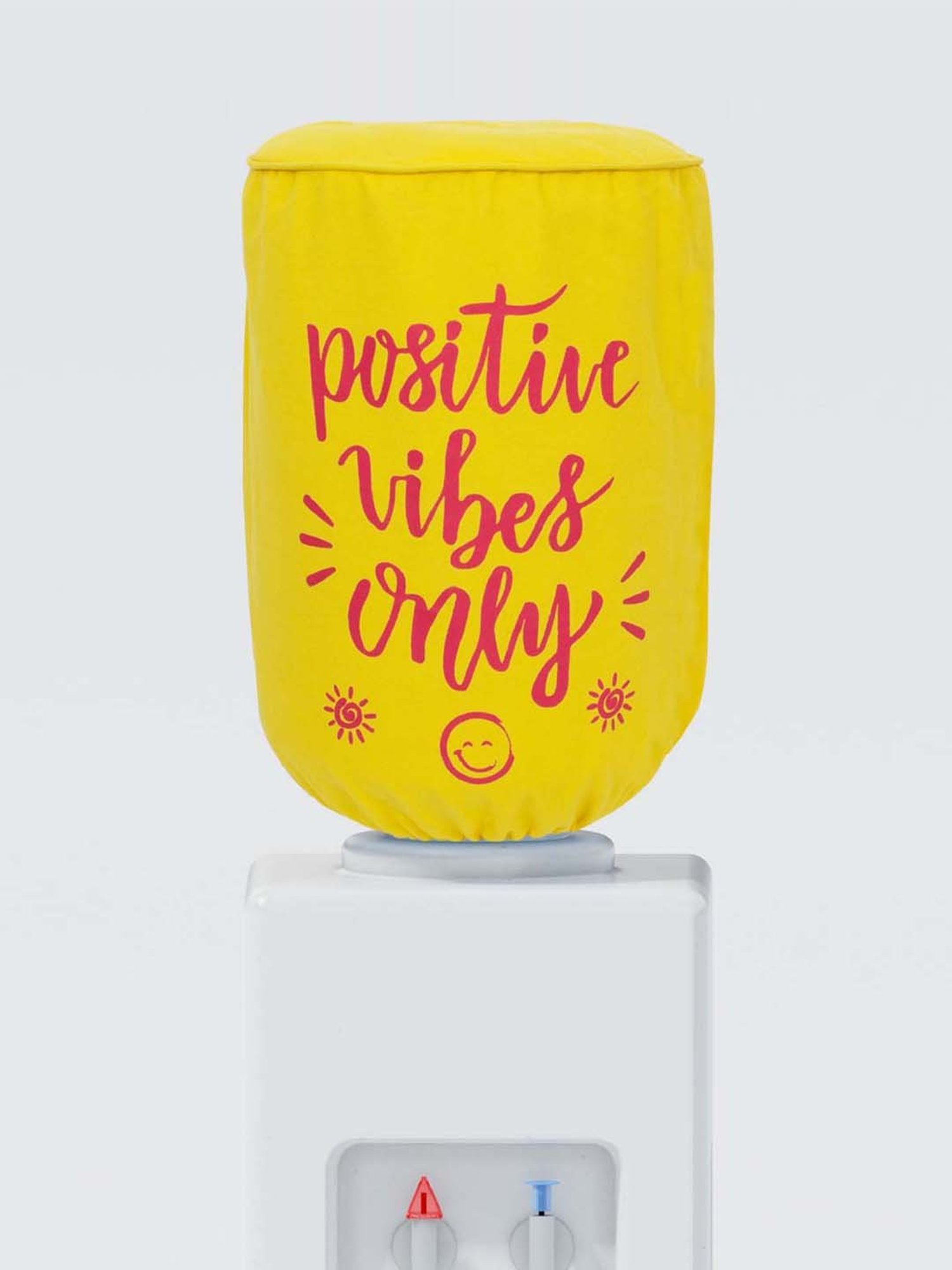 Swayam Yellow & Pink Cotton 20 Litre Water Dispenser Bottle Cover - Set of 1