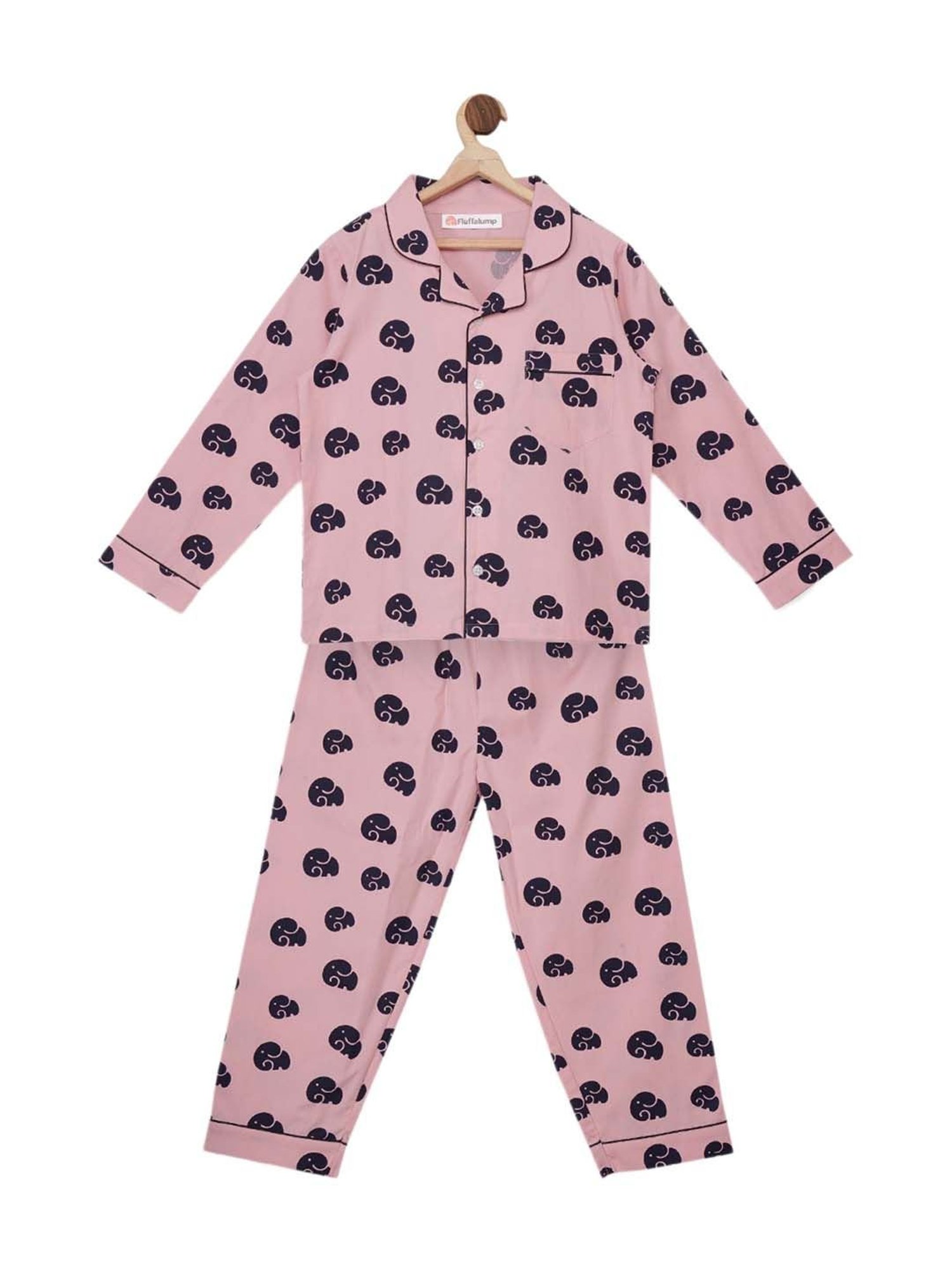 Fluffalump Boys Multicolor Cotton Printed Nightwear Top & Pants Set