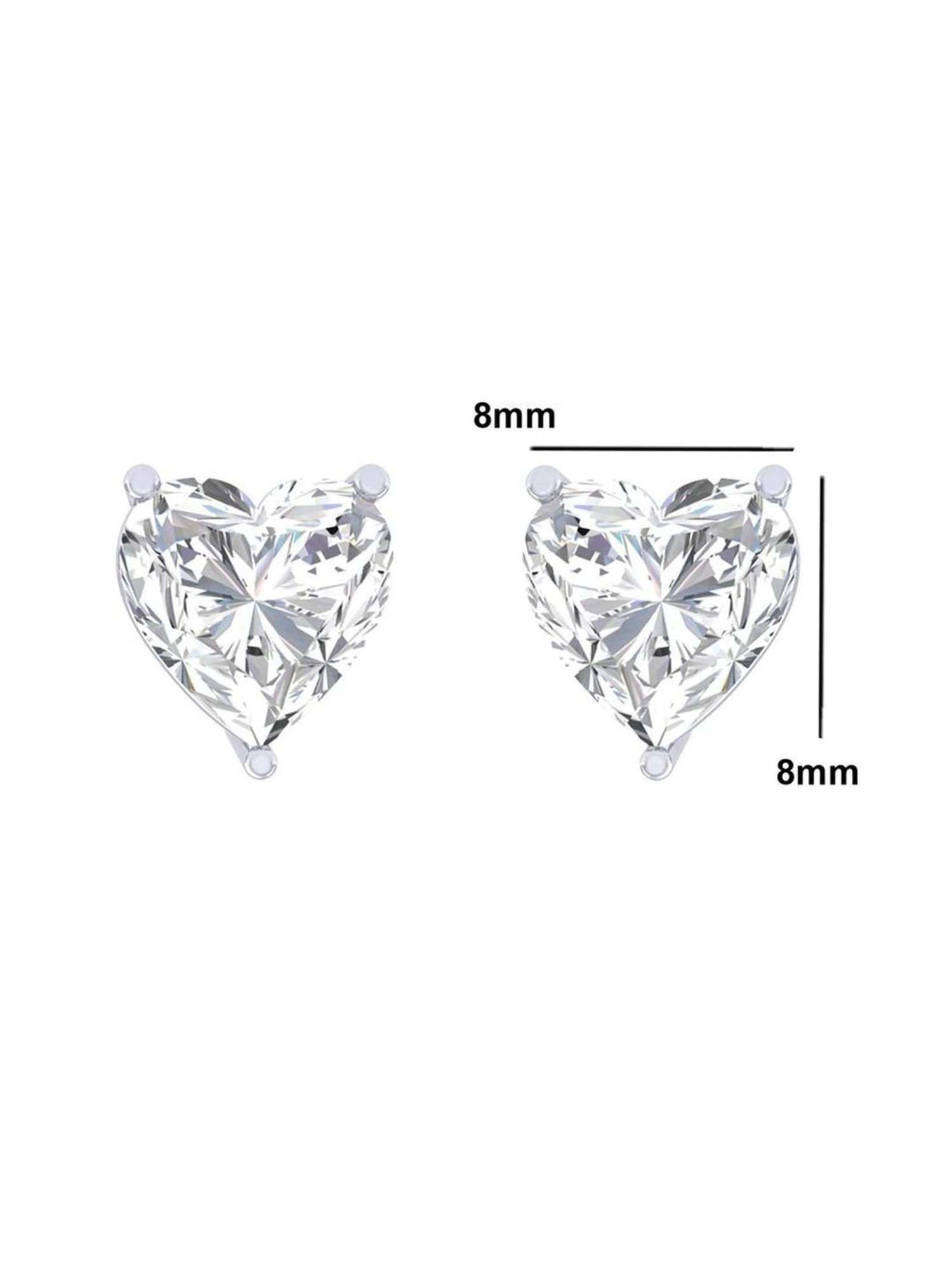 Clara White Sterling Silver Heart CZ Stud Earrings