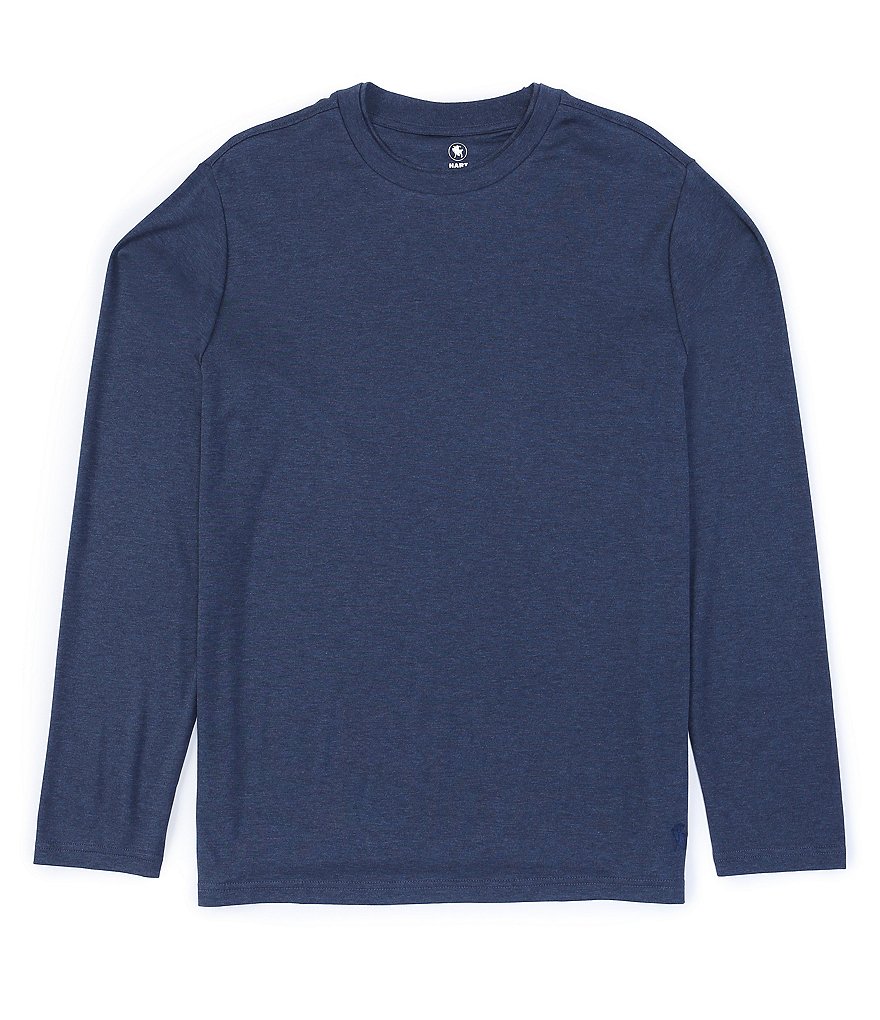 Hart Schaffner Marx Long Sleeve Solid Crew Tee Shirt