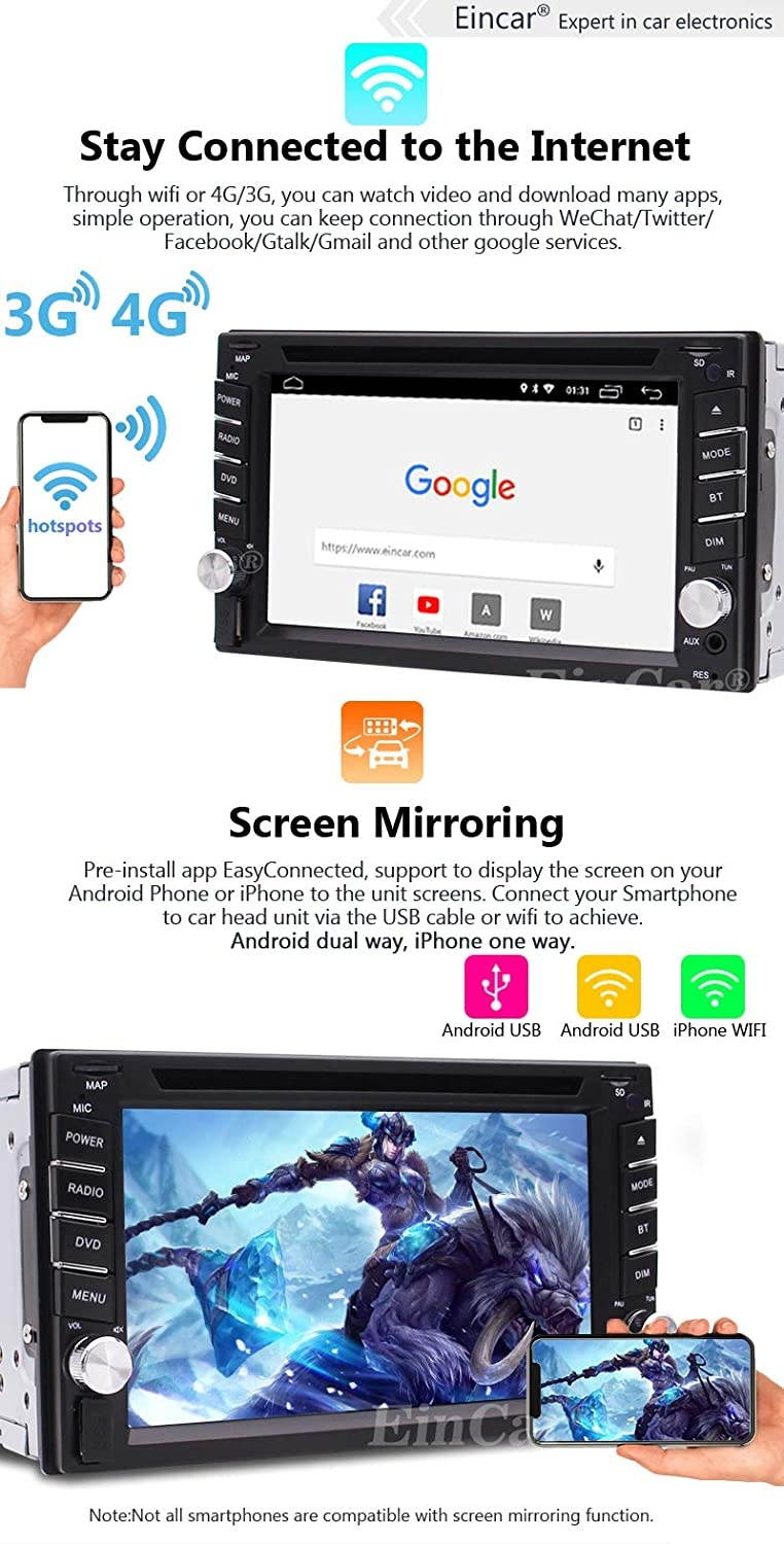 Android 10.0 Car Radio with Bluetooth Double Din Car Stereo Receiver,6.2 inch Car Video Music Player GPS Navigation SD USB AUX Input,Car Audio FM Radio,WiFi,Phone Mirror Link,Steering Wheel Control