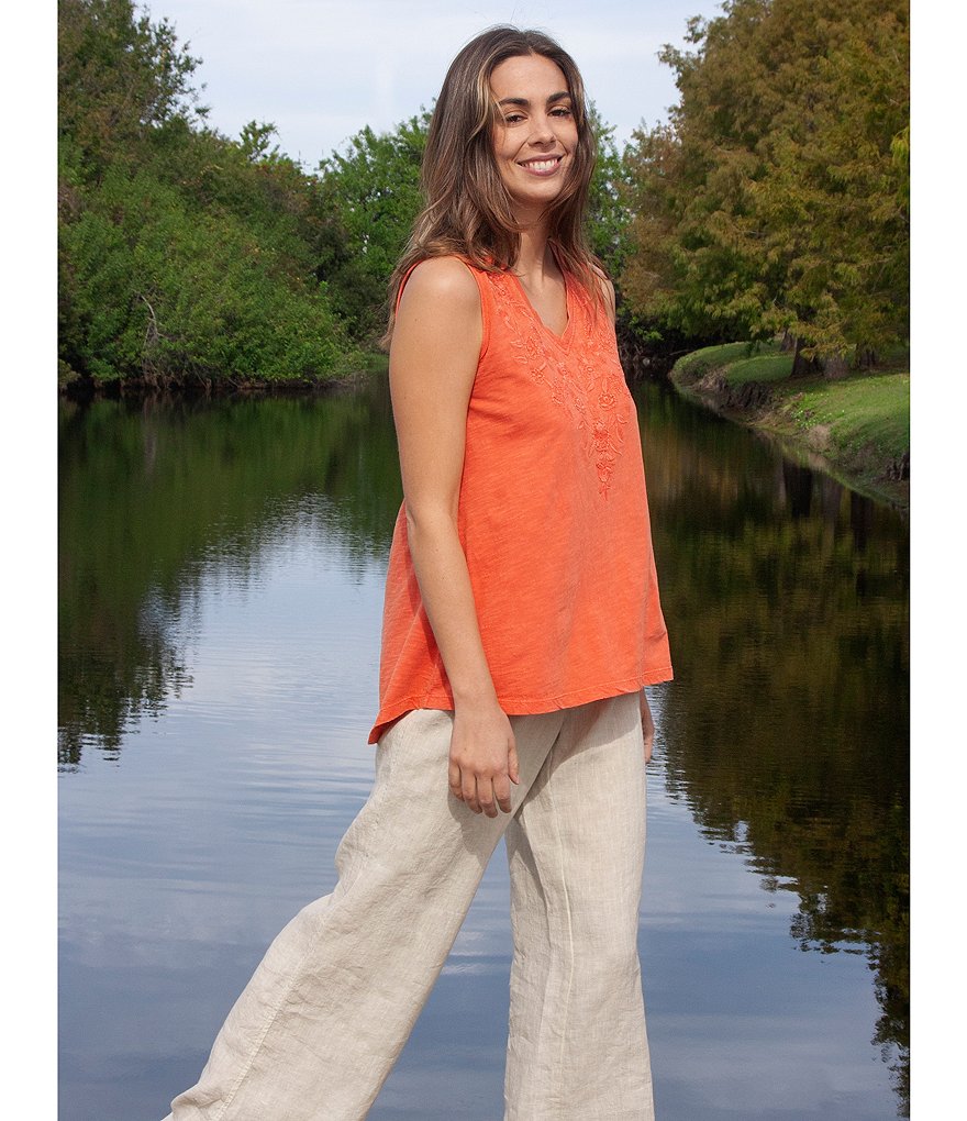 Karyn Seo Brysa Wide-Leg Pull-On Linen Pants