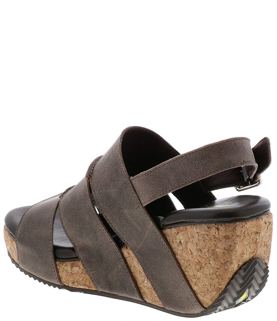 Volatile Robeline Cut Out Slingback Leather Cork Wedges