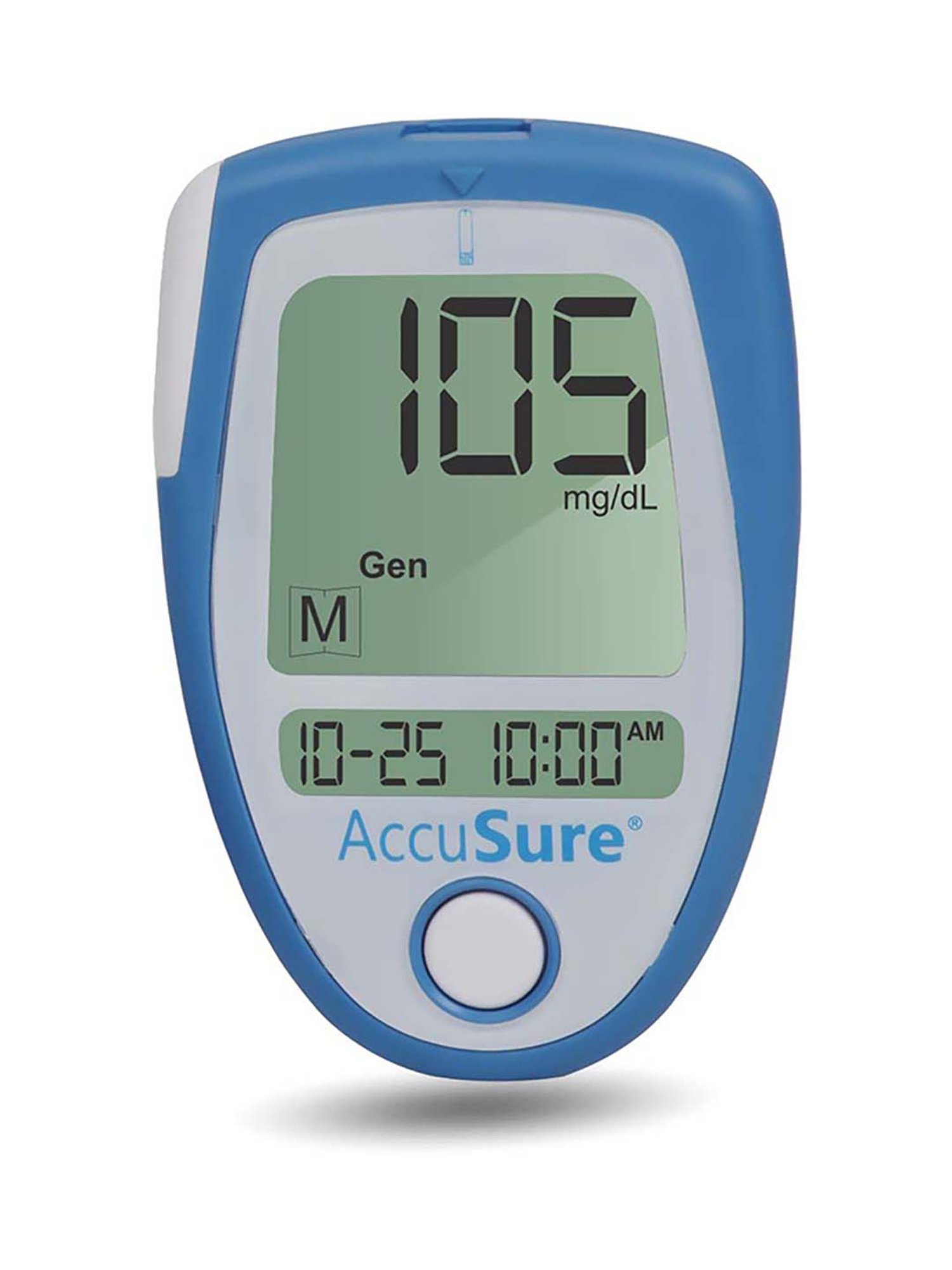 AccuSure Blood Glucometer, Lancing Device with Pack of 50 strips (White)