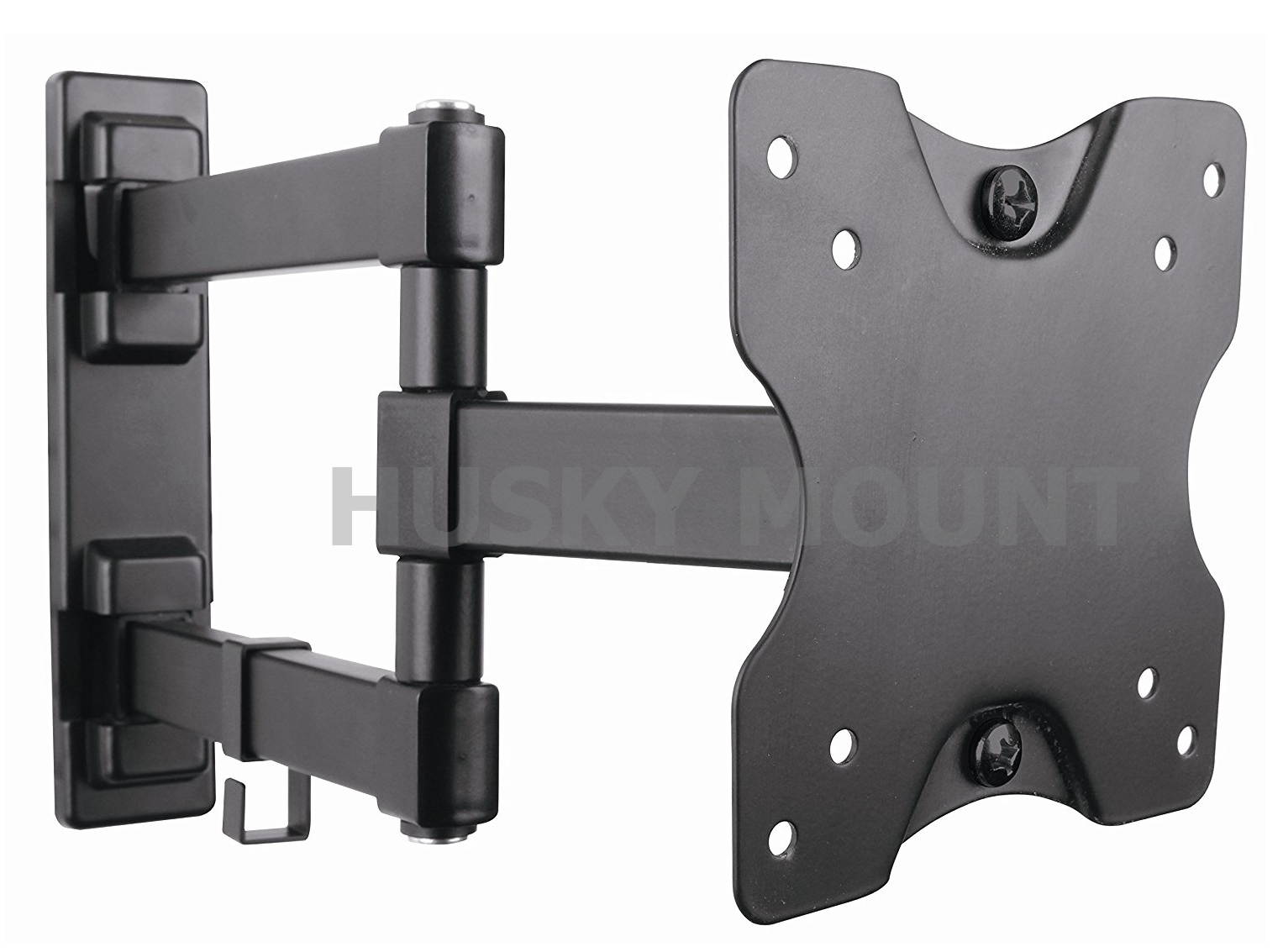 HUSKY MOUNT Full Motion Tilt Swivel HDTV Wall Mount 10 16 22 24 27" LED LCD Flat Screen 100x100mm VESA/44 lbs Capacity