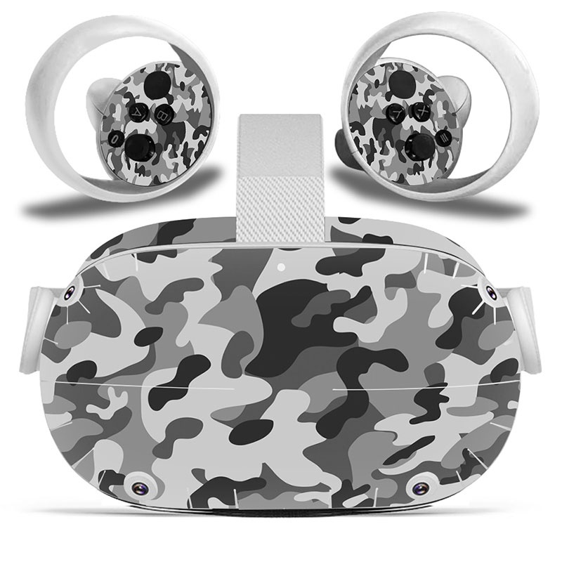 Amify Vinyl Skin Sticker for Oculus Quest 2 VR Headset Controller PVC Decals Cute Cartoon Wrap Cover for Oculus Quest 2 Accessories