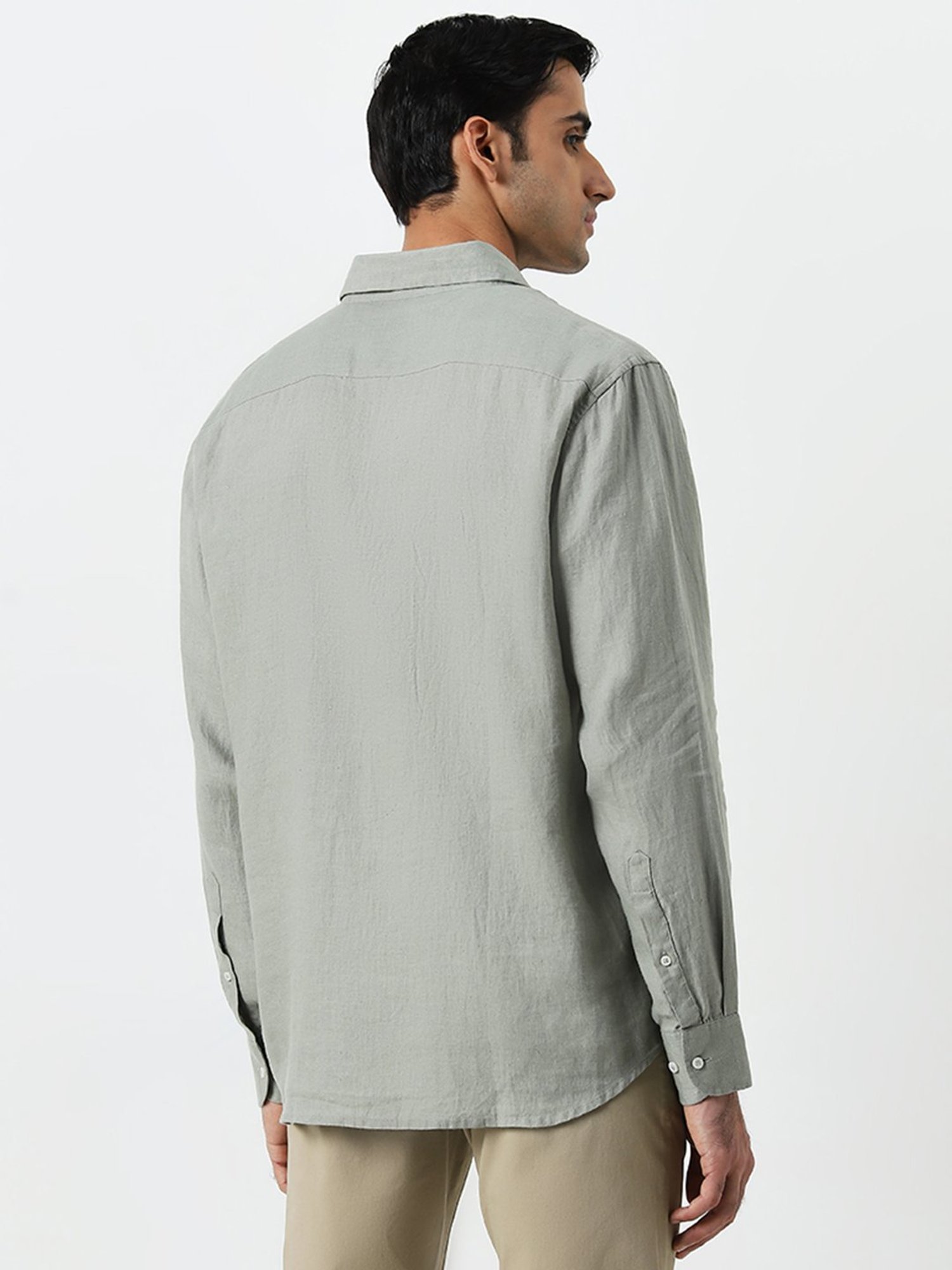 Ascot by Westside Sage Solid Relaxed-Fit Linen Shirt