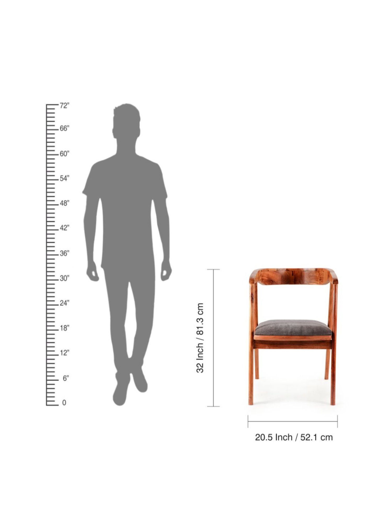 ExclusiveLane Fiesta Beige Acacia Wood Handcrafted Arm Chair Natural Finish