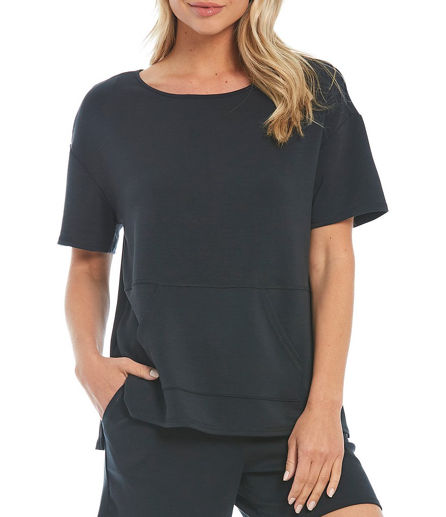 Westbound Soft Cozy Short Sleeve Jewel Neck Pullover