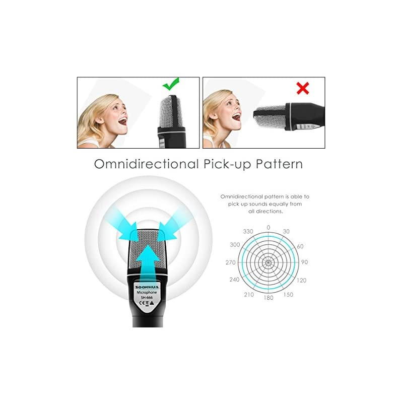 Condenser MicrophoneComputer Microphone 35MM Plug and Play Omnidirectional Mic with Desktop Stand for GamingYouTube VideoRecording PodcastStudiofor PCLaptopTabletPhone