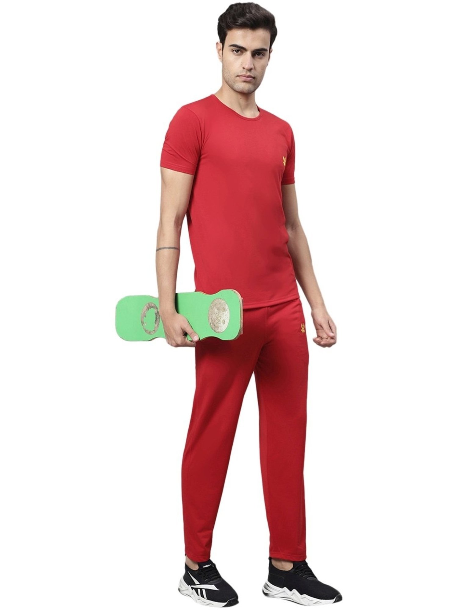Vimal Jonney Red Cotton Regular Fit Tracksuit