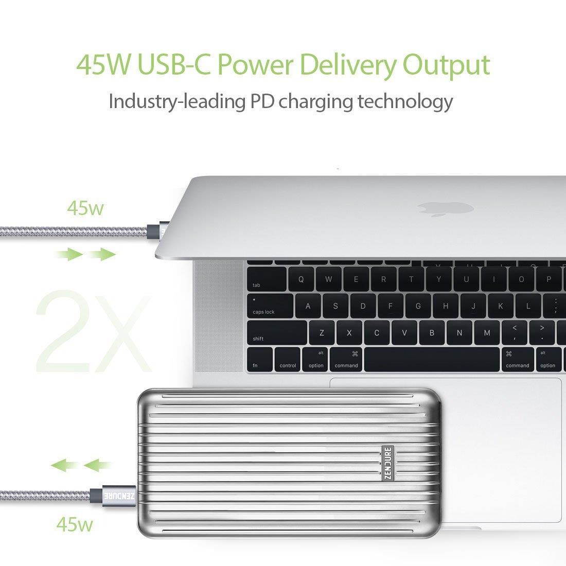 Zendure A6PD 20,100 mAh Portable Charger with USB-c input/output - Silver