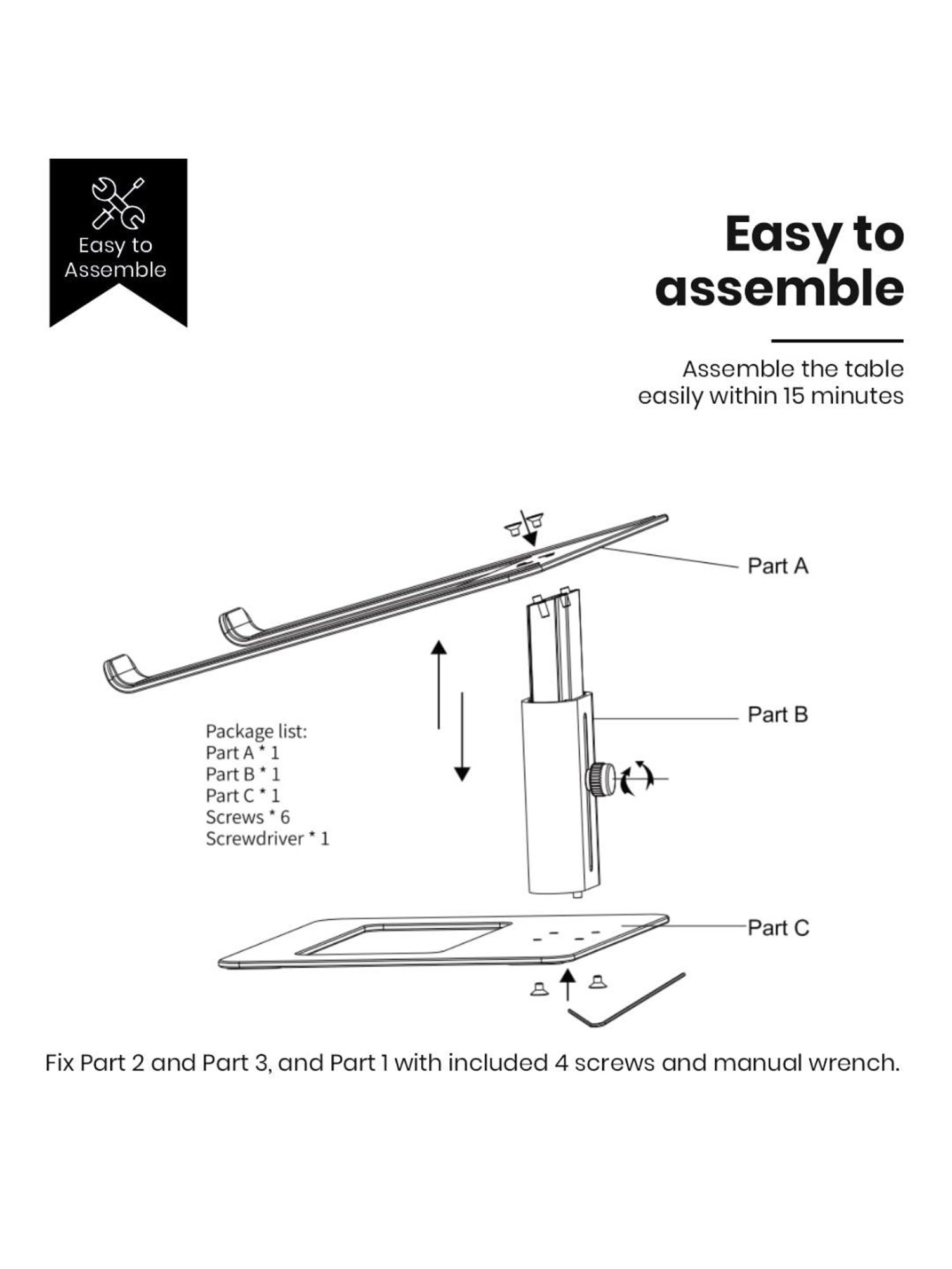 Portronics My Buddy K5 Portable Laptop Stand with Aluminium Frame, Adjustable Height (Grey)