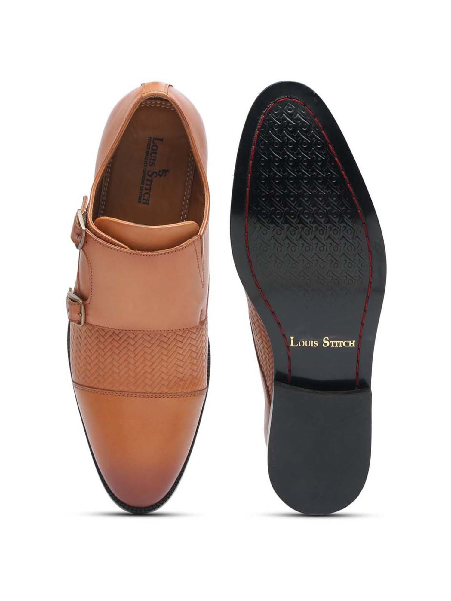 Louis Stitch Men's Russet Tan Monk Shoes