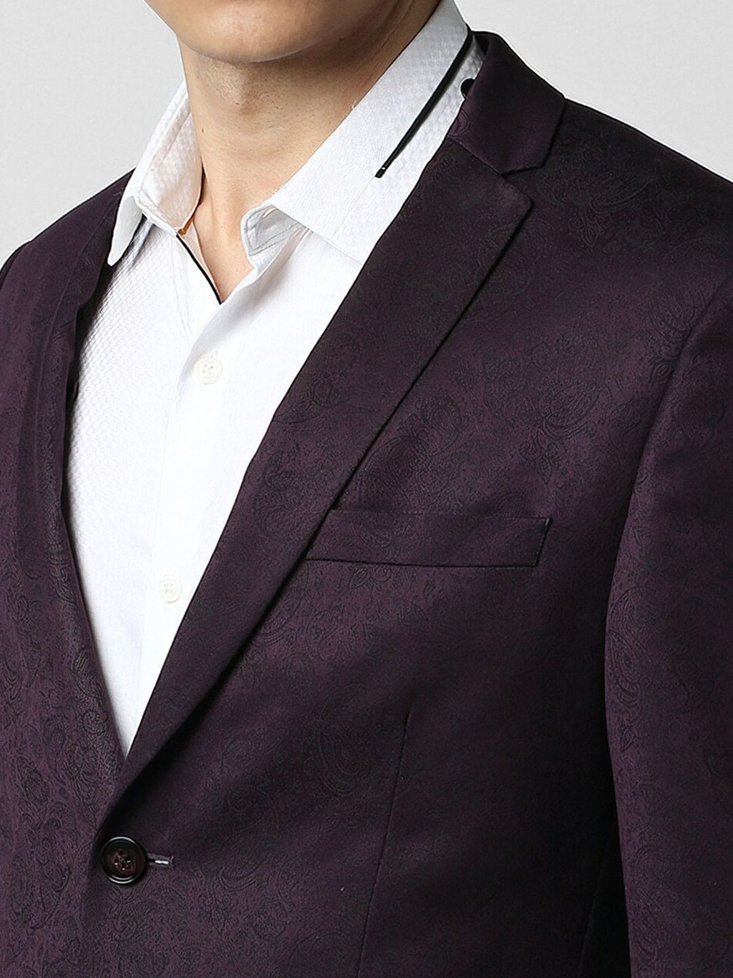 Louis Philippe Light Blue Regular Fit Blazer