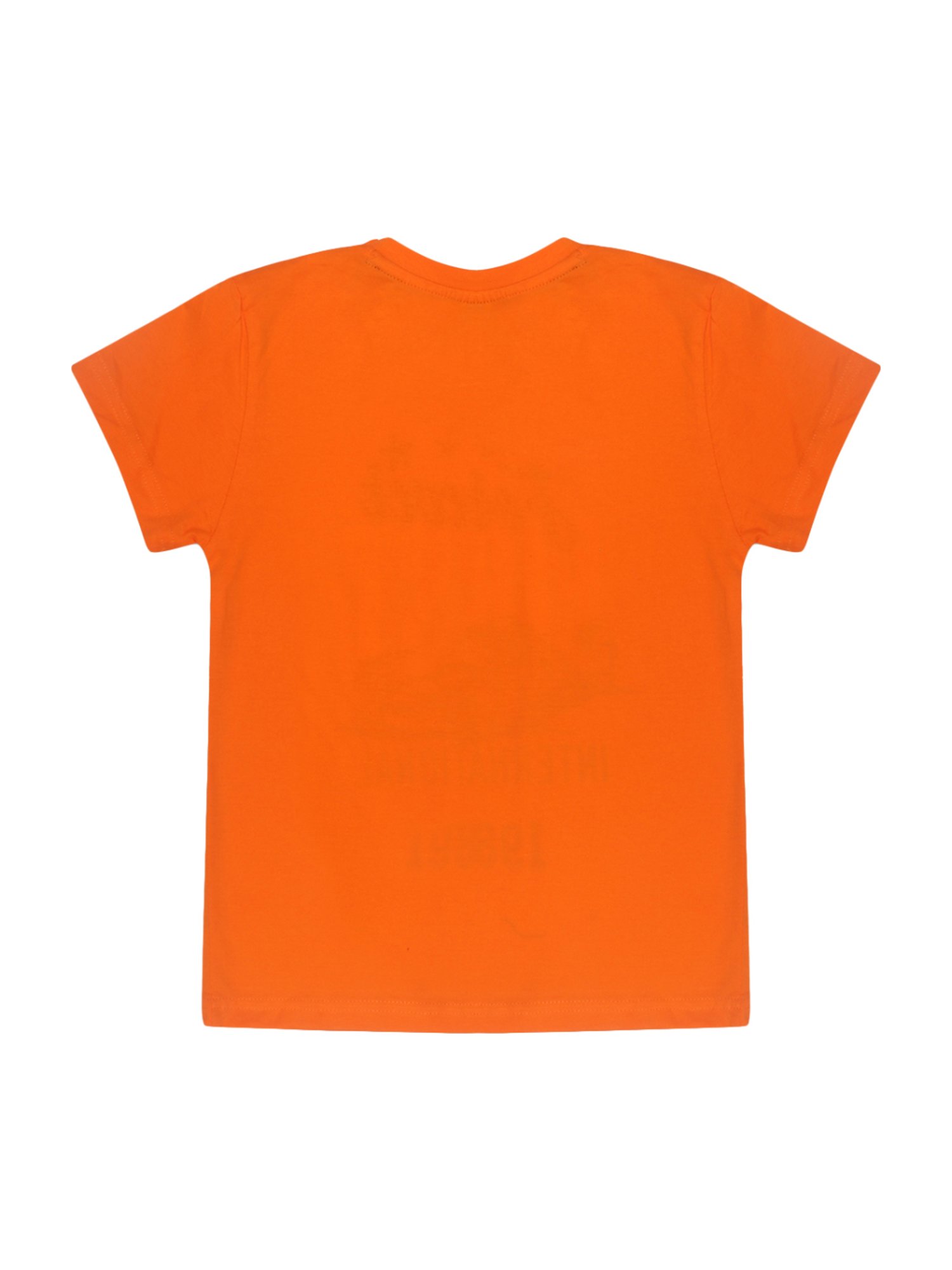 Li'l Tomatoes Kids Orange & White Cotton Printed T-Shirts & Mask - Pack of 2