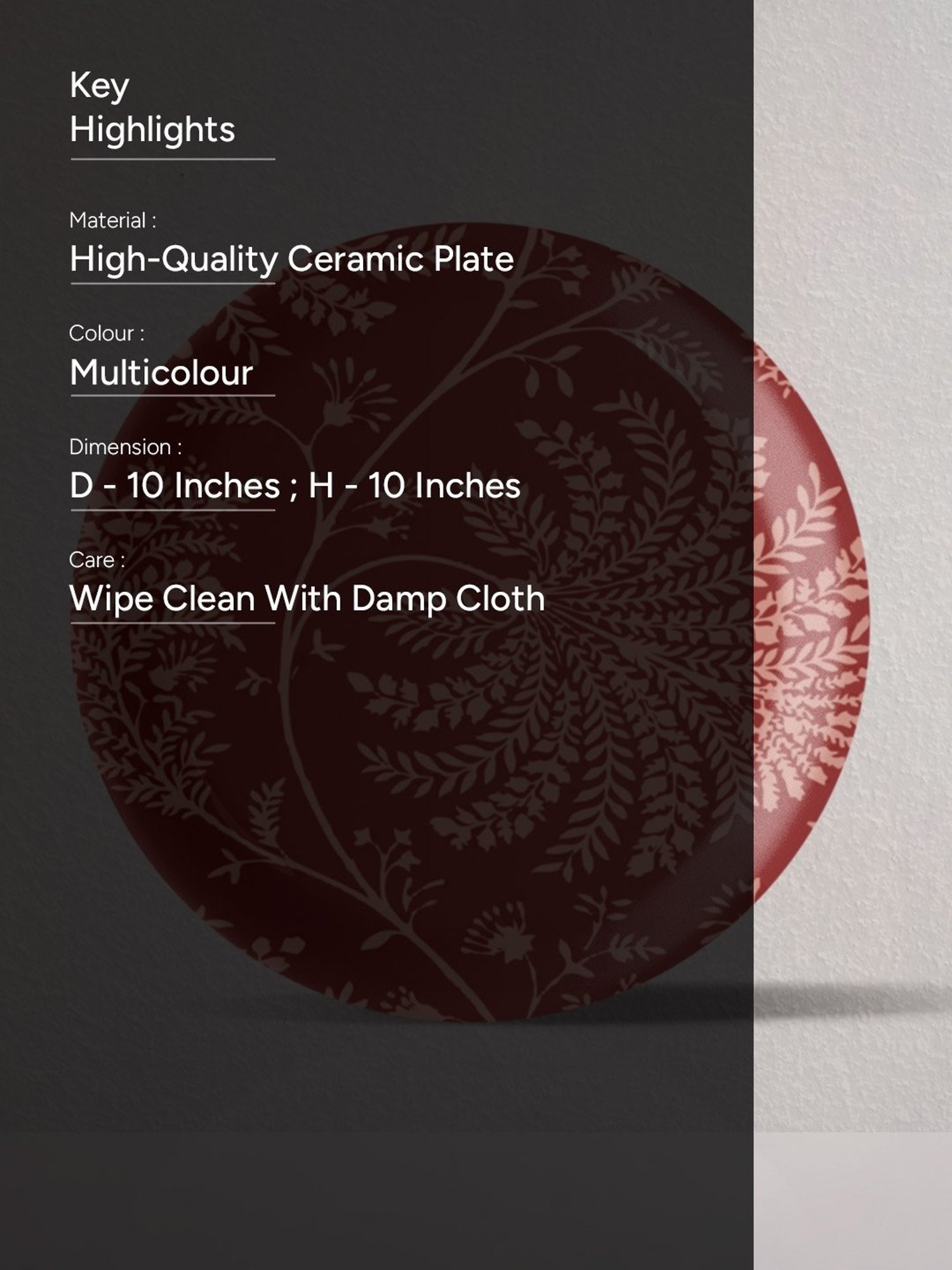 Nestroots Bohemian Floral Multicolor Porcelain Wall Plate