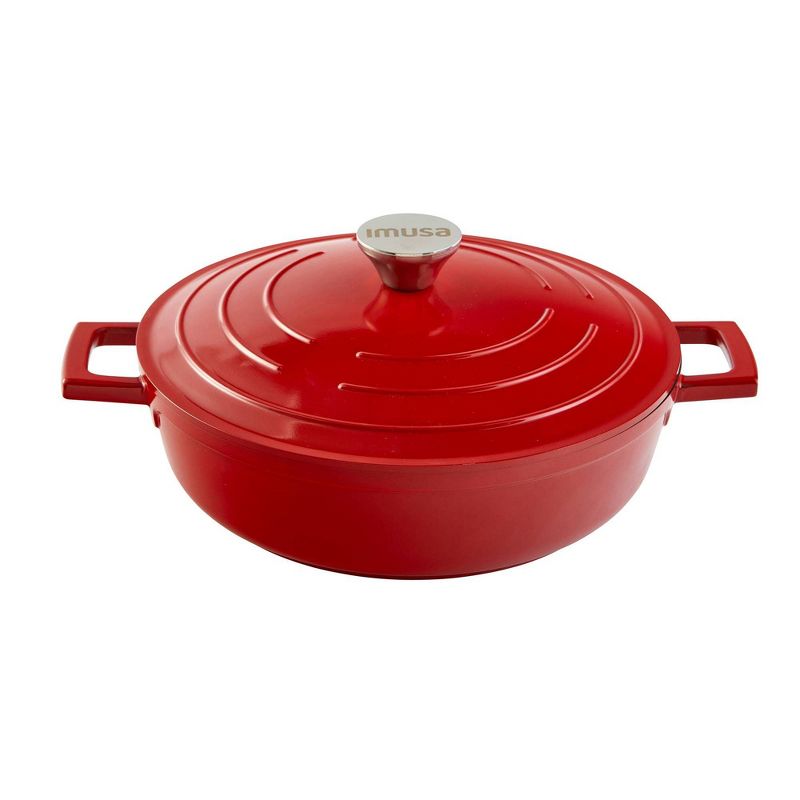 Imusa 4qt Red Cast Aluminum Arrocera with Lid