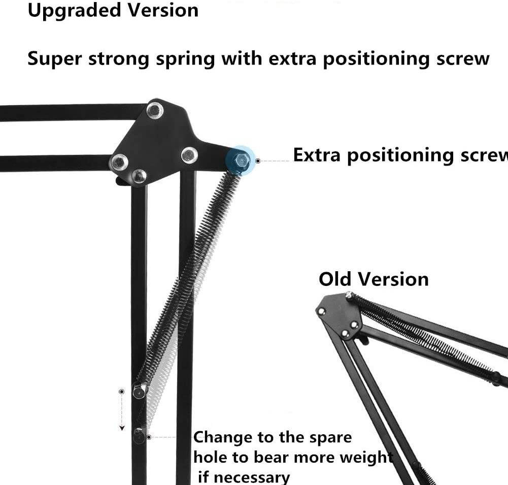 Desktop Microphone Arm Stand for Blue Yeti Snowball Ice Suspension Boom Scissor with Mic Filter, Mic Clip,Shock Mount, Adjustable Mic Boom Scissor Arm Stands,Radio Broadcasting and Recording