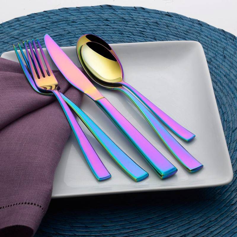 Towle 20pc Stainless Steel Living Dream Rainbow Silverware Set