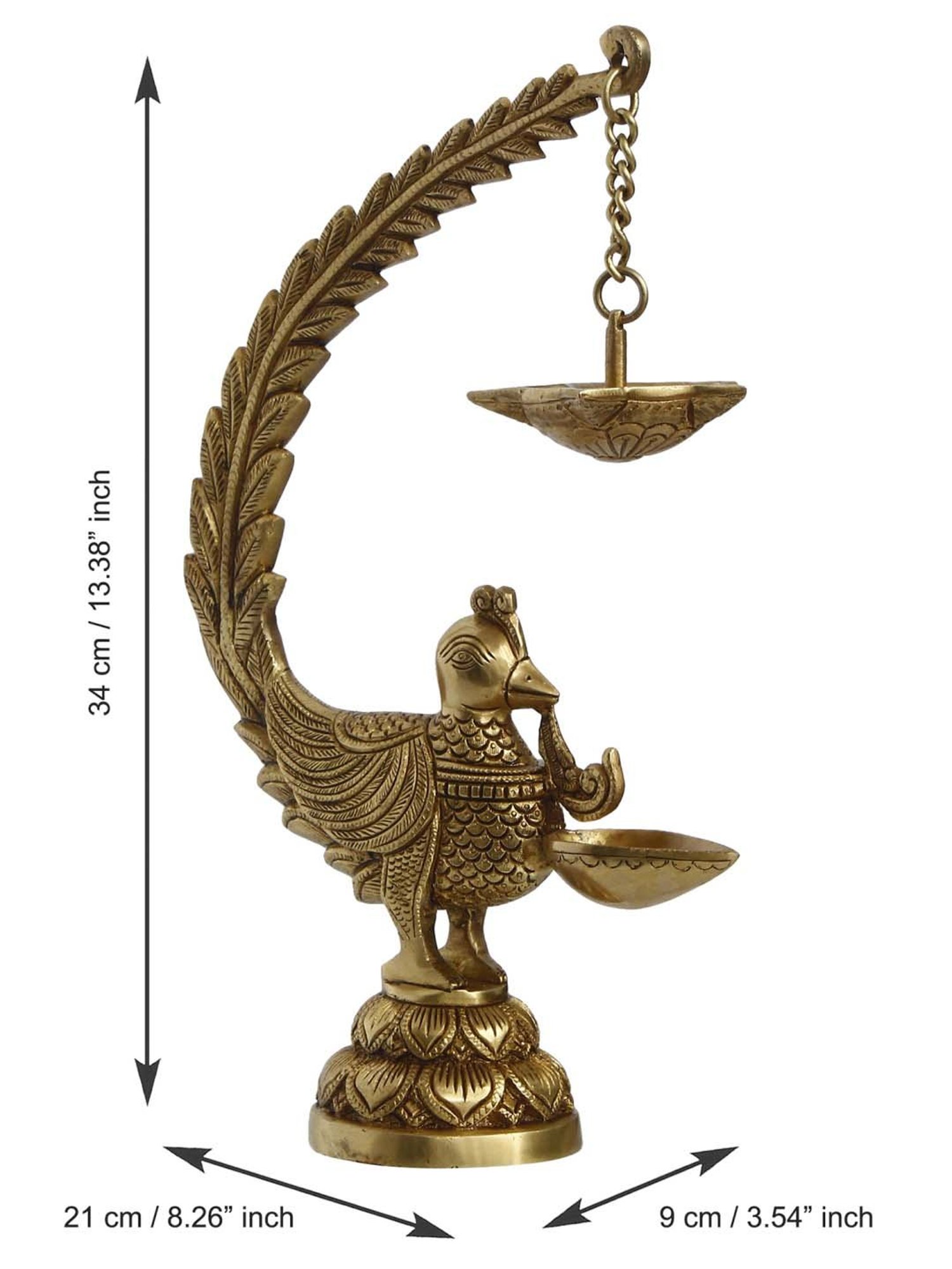 eCraftIndia Golden Handcrafted Engraved Palm Buddha Decorative Showpiece