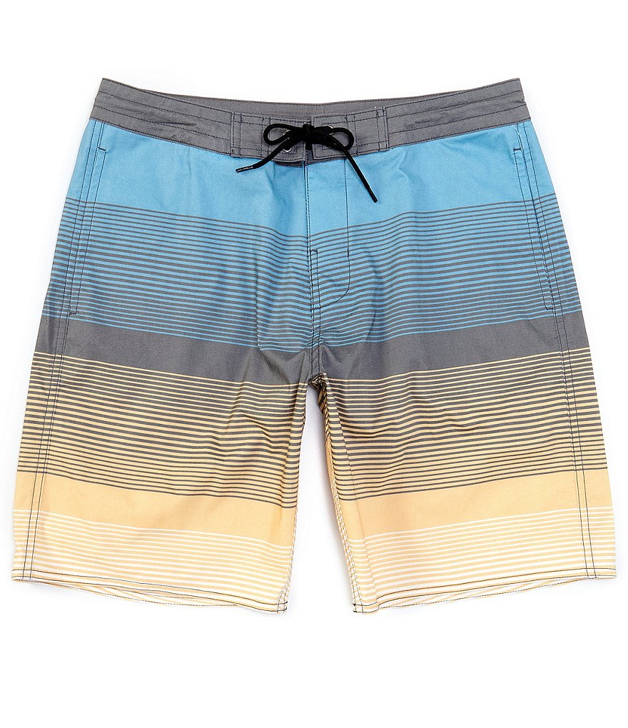 Roundtree & Yorke Stripe 9#double; Inseam Board Shorts