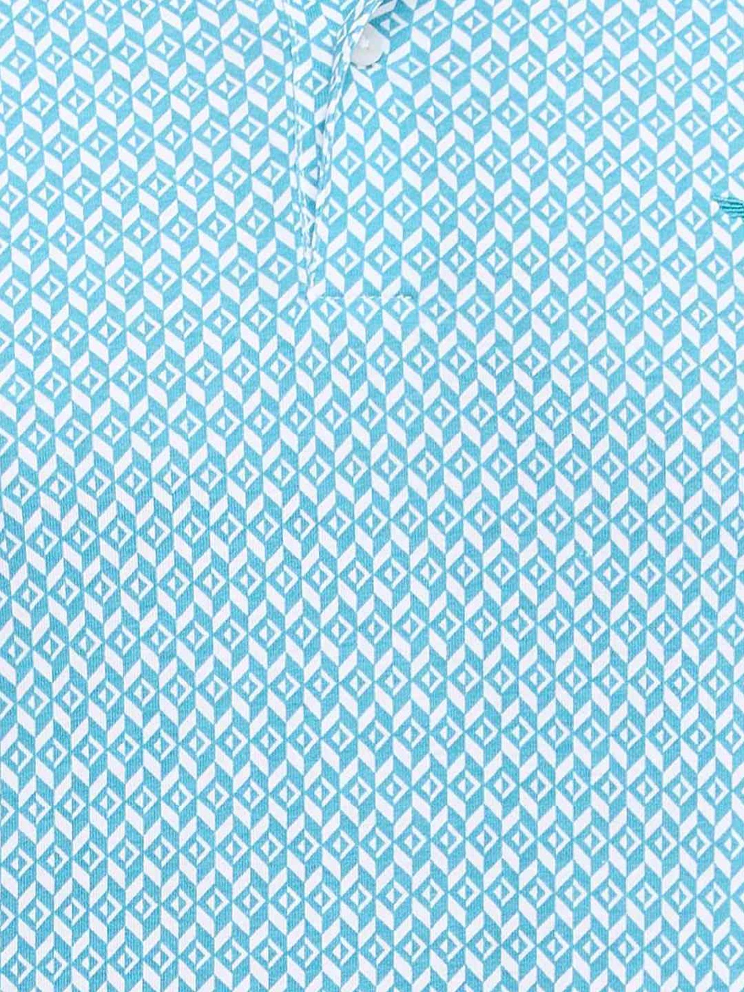 Park Avenue Blue Slim Fit Printed Polo T-Shirt