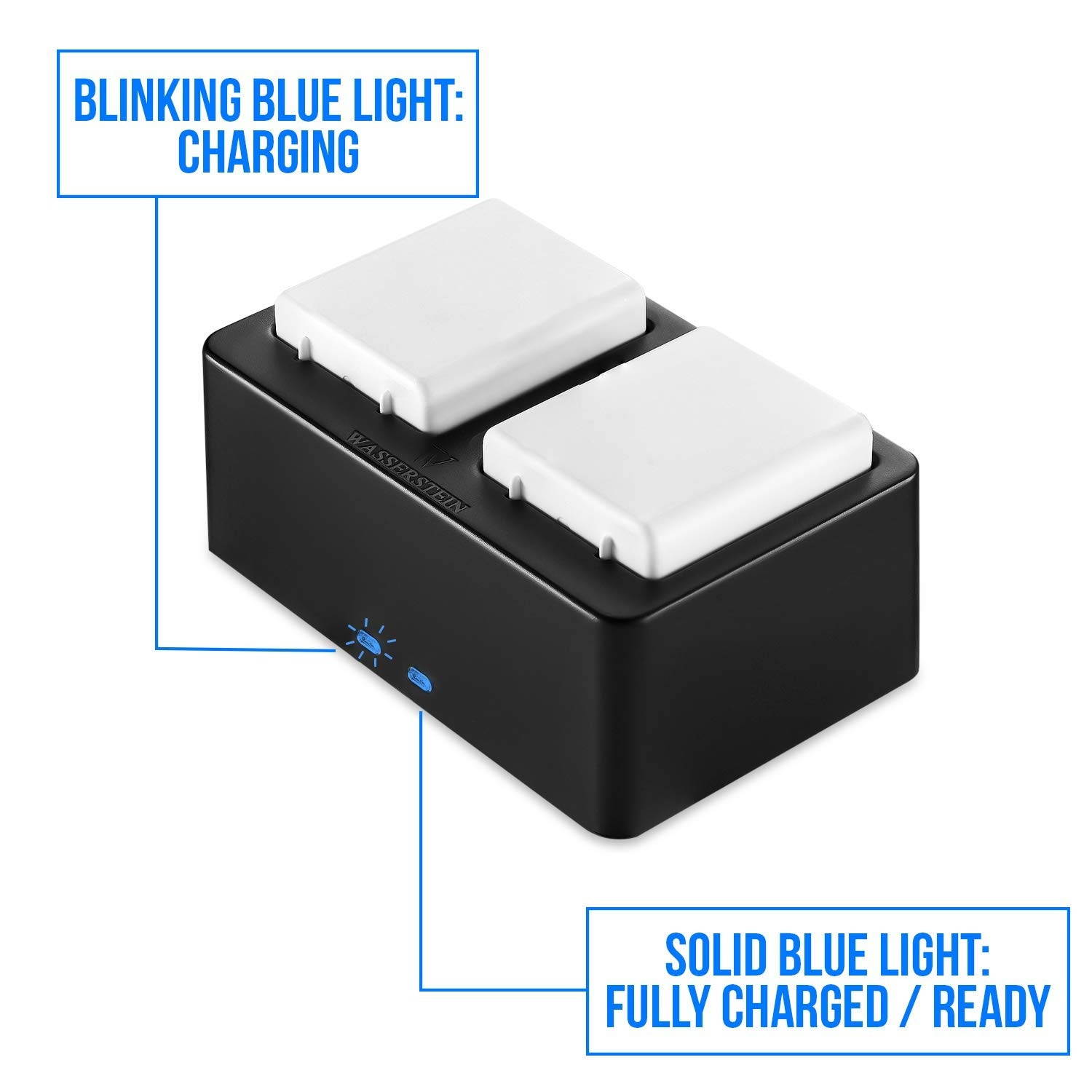 Wasserstein Charging Station with 3.2ft Micro USB Cable for Arlo Ultra/Ultra 2 and Arlo Pro 3/Pro 4 Rechargeable Batteries (Black)