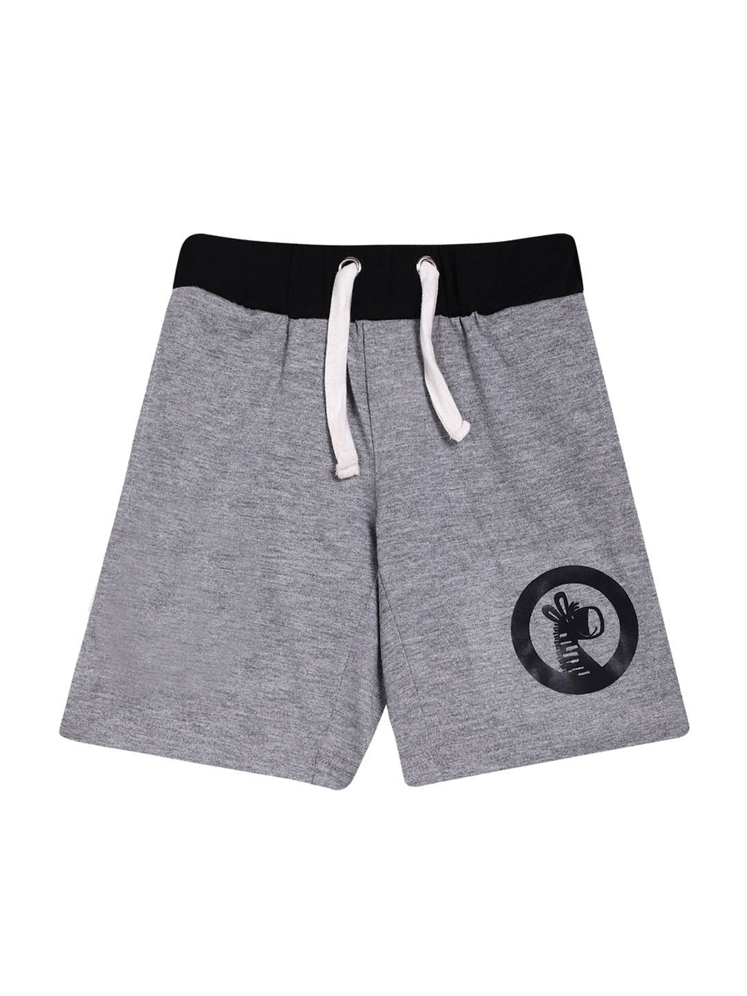 Lazy Shark Kids White & Grey Printed  T-Shirt with  Shorts