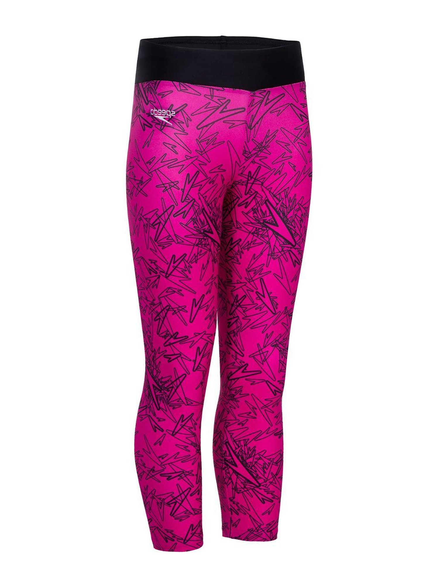 Speedo Kids Pink & Black Printed Swim Capri