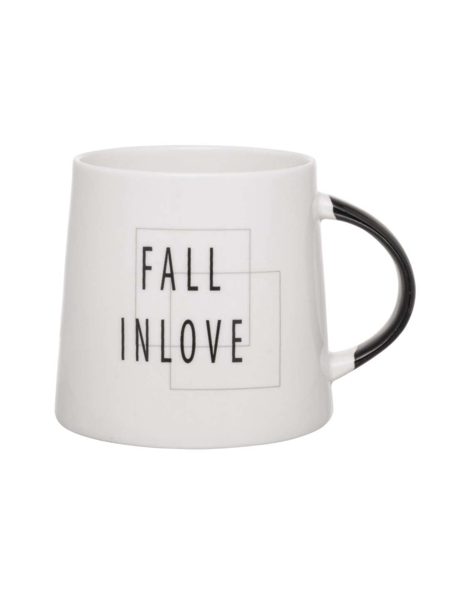 JCPL White & Black Ceramic 10 cm Milk Mug (0.33 L) - Set of 2