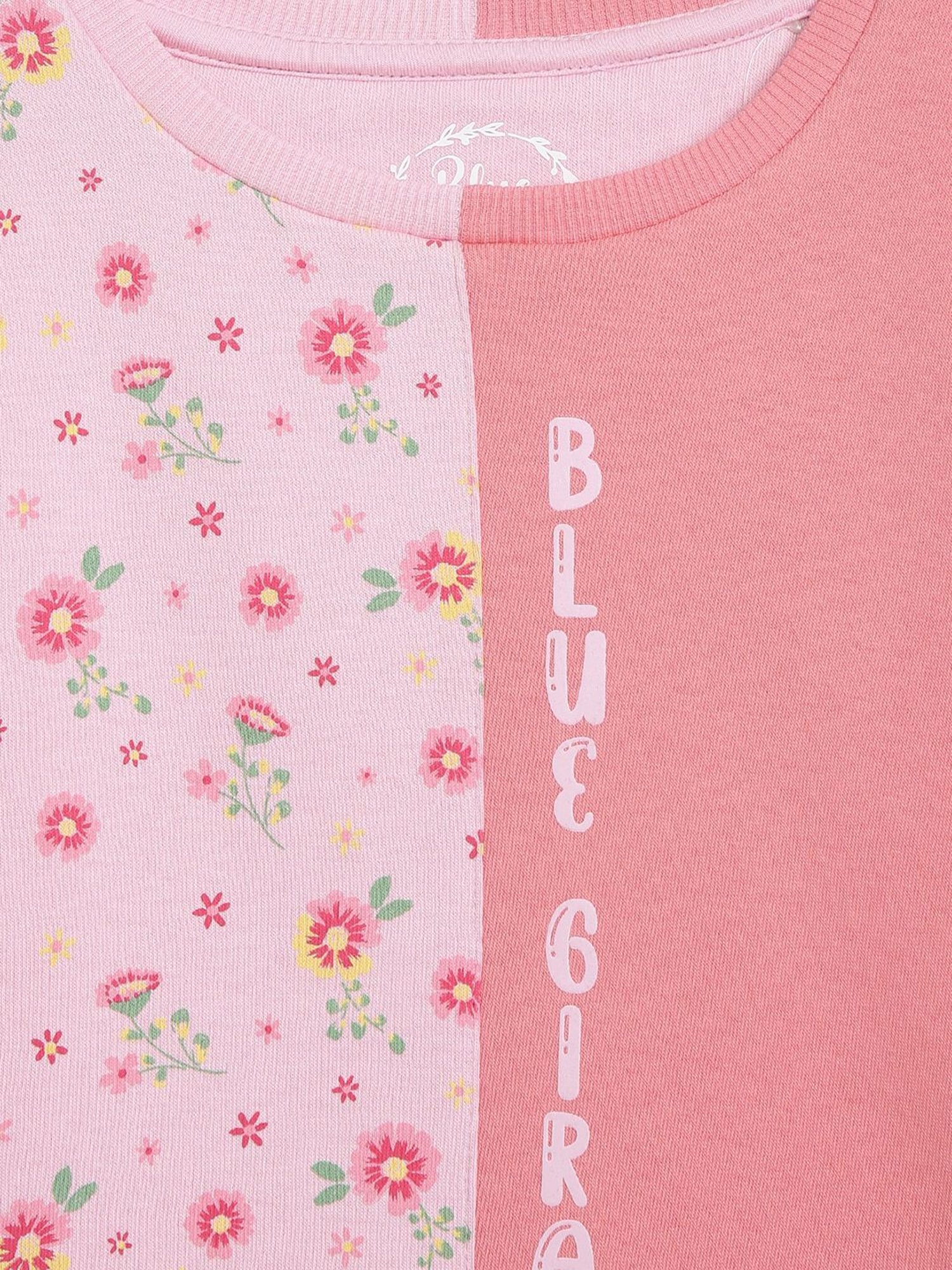 KIDS ONLY Blue Cotton Embroidered Full Sleeves Sweatshirt