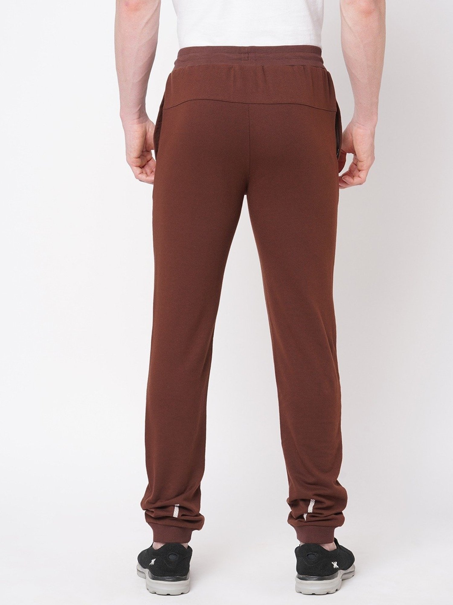 Fitz Dark Brown Slim Fit Printed Joggers