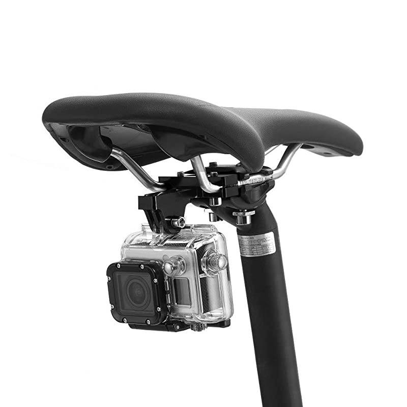 Camera Bike Saddle Mount,Bicycle Seat Rail Mounts Clip for GoPro Hero 9 8 7 6 5 4 3+, Campark, AKASO, DJI OSMO XiaoYi and Most Action Cameras