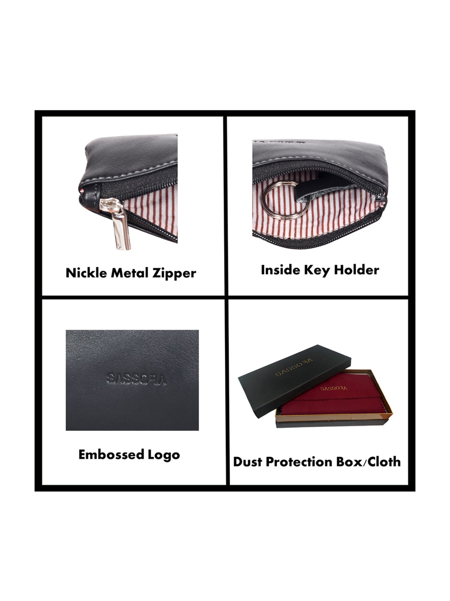 SASSORA Pablo Black Small Leather Key Case