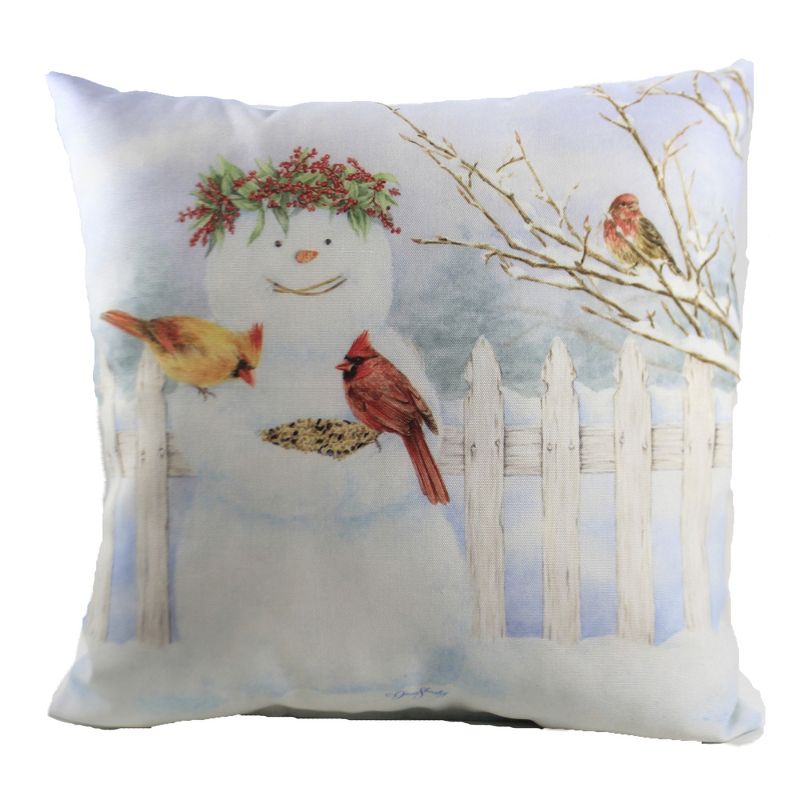 Christmas 18.0" Happy Snowman W/Birdseed Indoor Outdoor  -  Decorative Pillow