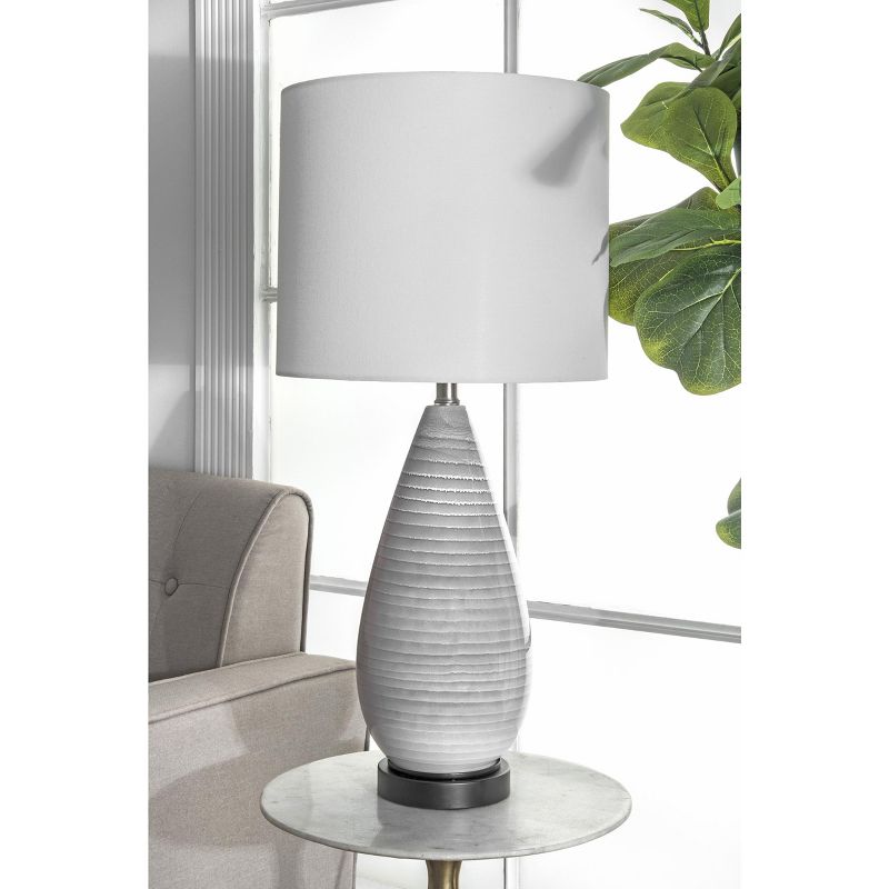 nuLOOM Tempe Glass & Metal 27" Table Lamp Lighting - Gray 27" H x 13" W x 13" D