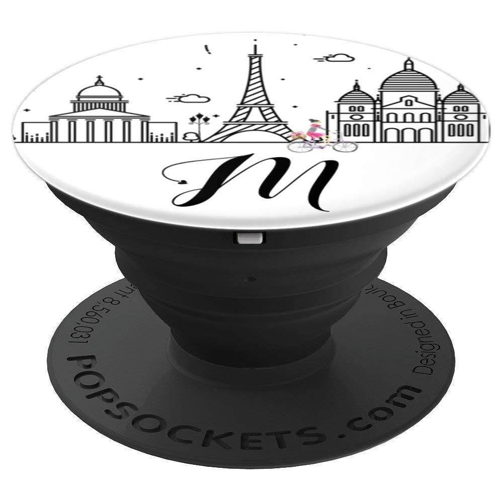 Amore Paris Letter Initial M - PopSockets Grip and Stand for Phones and Tablets