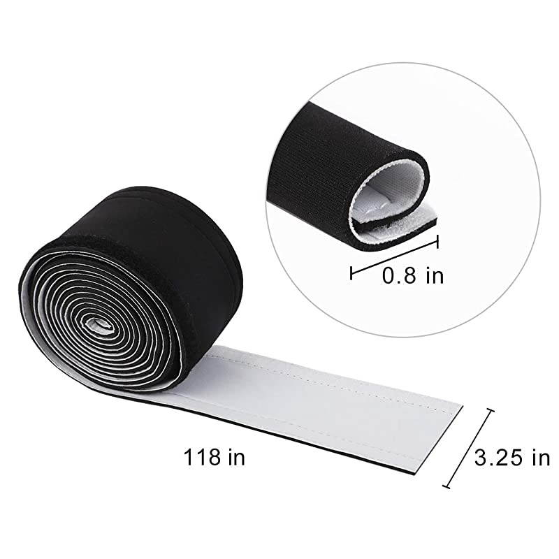 118Inch Cable Management Sleeves with Cable Ties Neoprene Cable Organizer Cord Cover Wire Hider for TV Computer Office Theater BlackampWhite Small