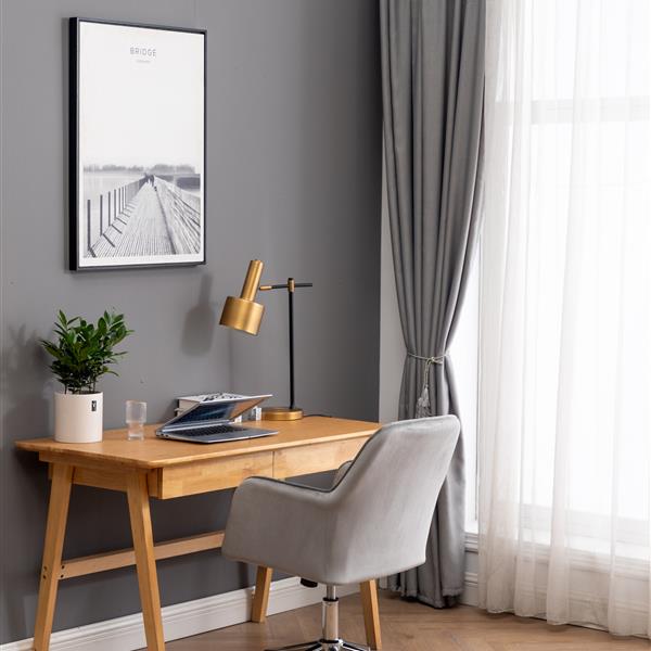 Velvet fabric Home Office Desk Chair with Metal Base Modern Adjustable Swivel Chair with Arms Rolling Computer Desk Chairs Metal Legs for Home Swivel Office Chair