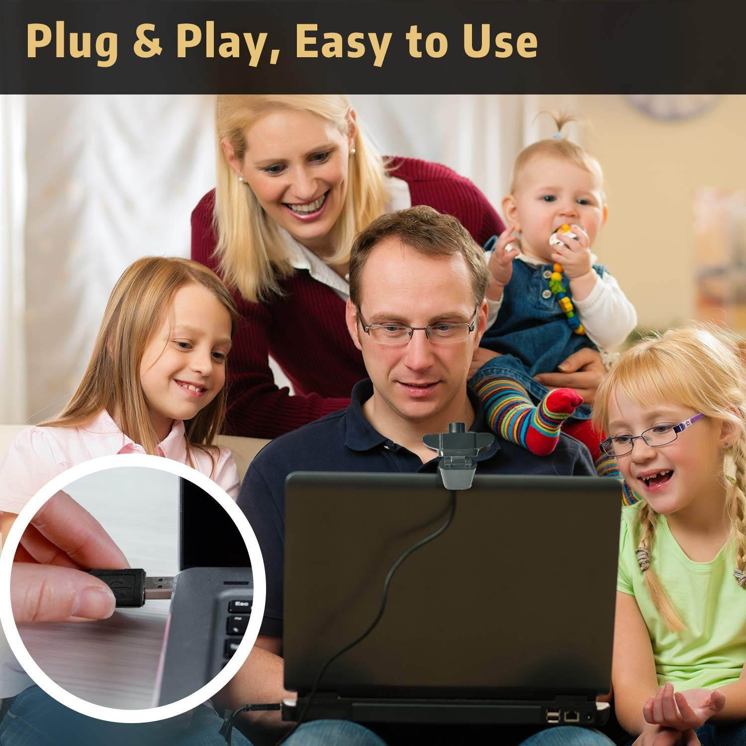 1080P HD Webcam with Microphone Computer Web Camera for Laptop Desktop Mac TV USB PC Cam for Video Calling Conferencing Gaming