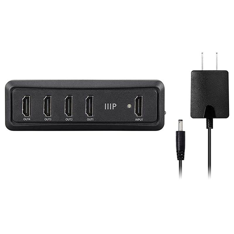 Blackbird 4K Mini 1x4 HDMI Splitter - 10.2 Gbps, 4K 30Hz, 1080p 120Hz (Compatible with PS4/5 Xbox Apple TV Fire Stick Roku Blu-Ray Player)