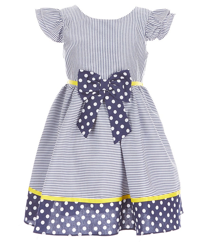 Rare Editions Little Girls 4-6X Scuba Crepe/Colorblock Fit-And-Flare Dress