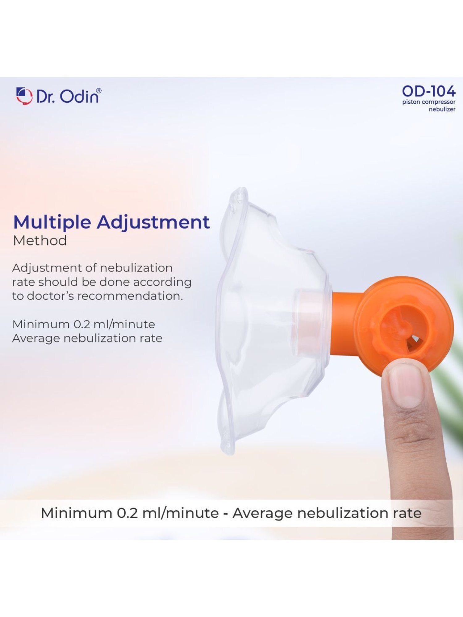 Dr. Odin OD104 Nebulizer with Piston Compressor Technology (Blue)