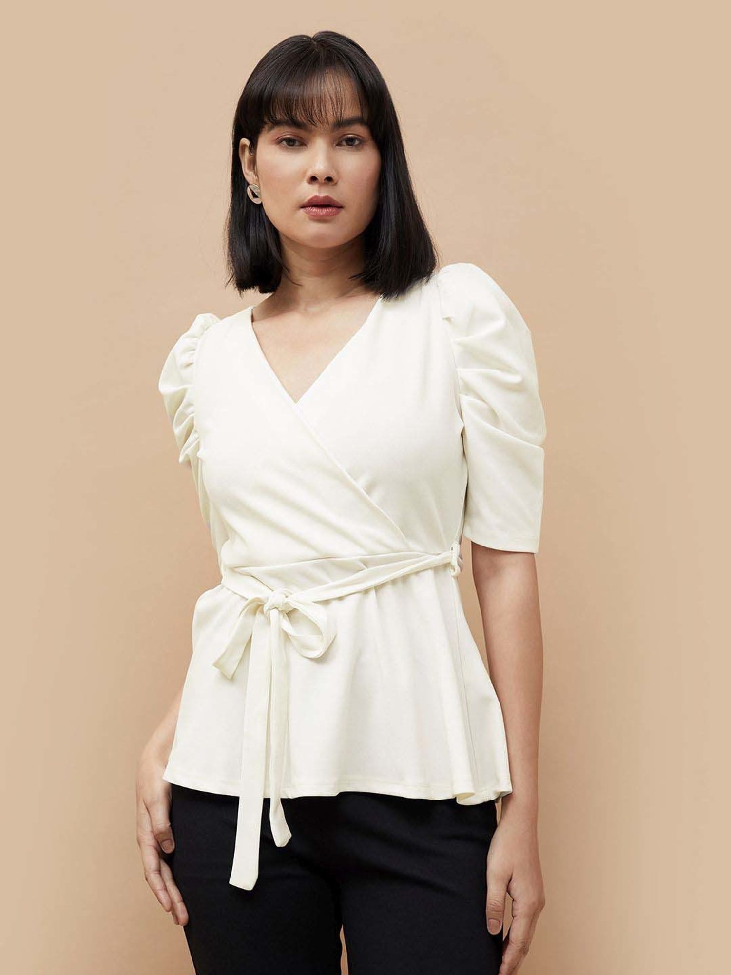 Code by Lifestyle White Regular Fit Top