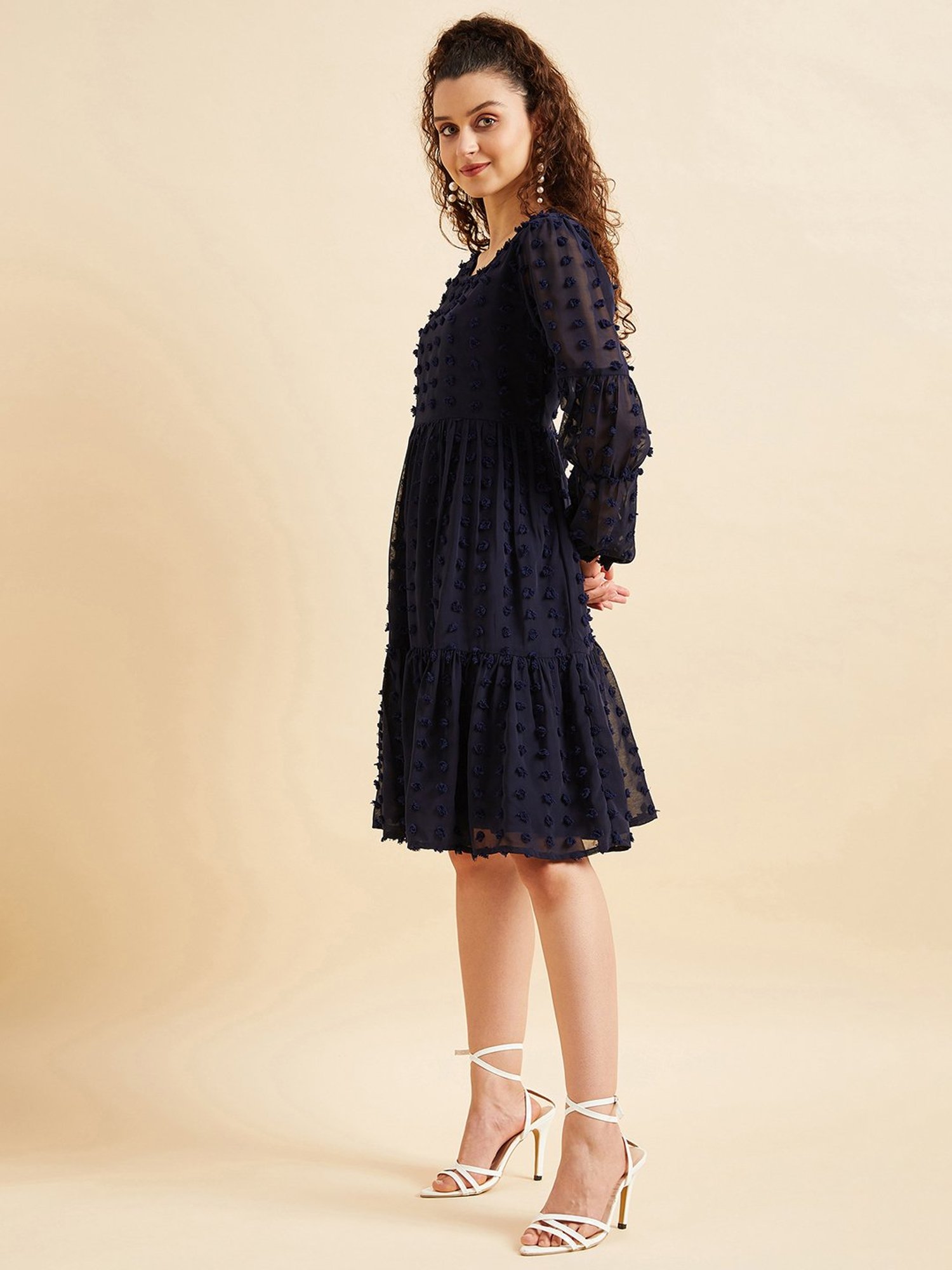 PANIT Navy Self Design Ethnic Dress